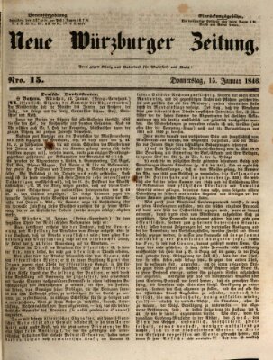 Neue Würzburger Zeitung Donnerstag 15. Januar 1846