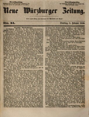 Neue Würzburger Zeitung Dienstag 3. Februar 1846