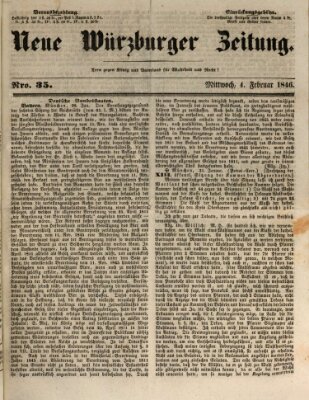 Neue Würzburger Zeitung Mittwoch 4. Februar 1846