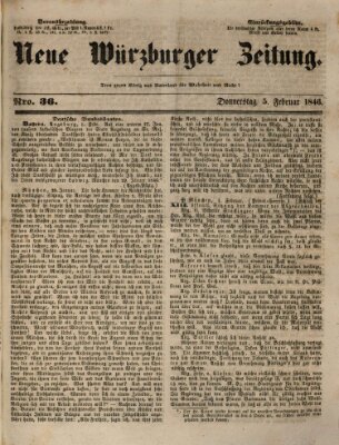 Neue Würzburger Zeitung Donnerstag 5. Februar 1846