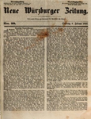 Neue Würzburger Zeitung Sonntag 8. Februar 1846