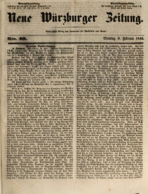 Neue Würzburger Zeitung Montag 9. Februar 1846