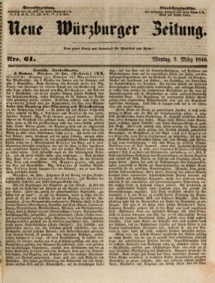 Neue Würzburger Zeitung Montag 2. März 1846