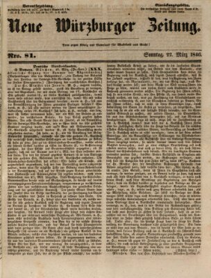 Neue Würzburger Zeitung Sonntag 22. März 1846