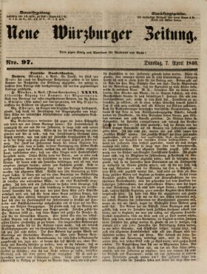 Neue Würzburger Zeitung Dienstag 7. April 1846
