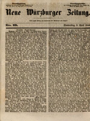 Neue Würzburger Zeitung Donnerstag 9. April 1846