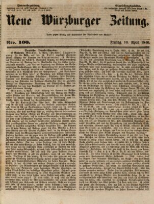 Neue Würzburger Zeitung Freitag 10. April 1846