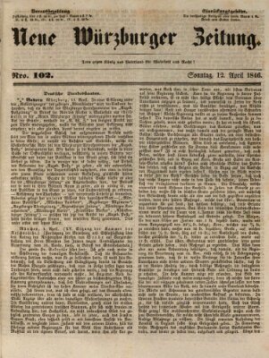 Neue Würzburger Zeitung Sonntag 12. April 1846