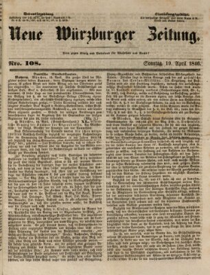 Neue Würzburger Zeitung Sonntag 19. April 1846