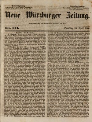 Neue Würzburger Zeitung Samstag 25. April 1846
