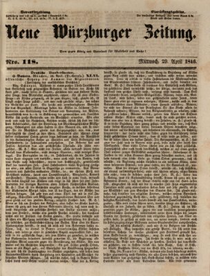 Neue Würzburger Zeitung Mittwoch 29. April 1846