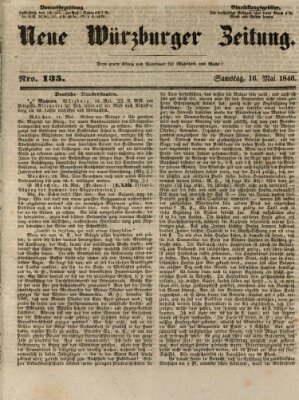 Neue Würzburger Zeitung Samstag 16. Mai 1846