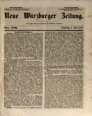 Neue Würzburger Zeitung Samstag 4. Juli 1846