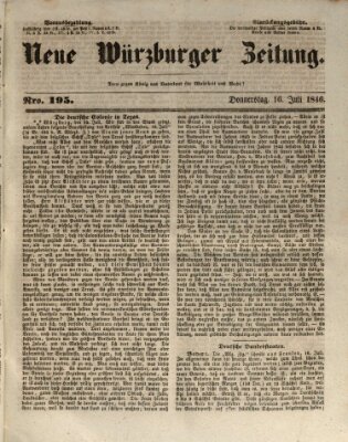 Neue Würzburger Zeitung Donnerstag 16. Juli 1846