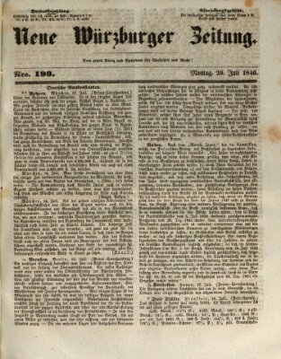 Neue Würzburger Zeitung Montag 20. Juli 1846