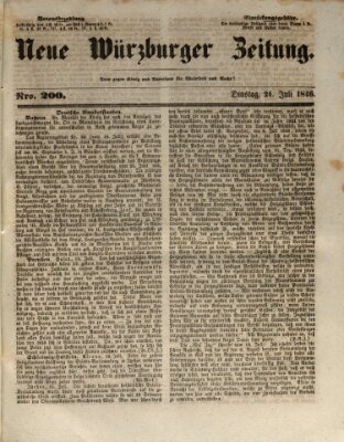 Neue Würzburger Zeitung Dienstag 21. Juli 1846