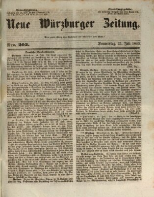 Neue Würzburger Zeitung Donnerstag 23. Juli 1846