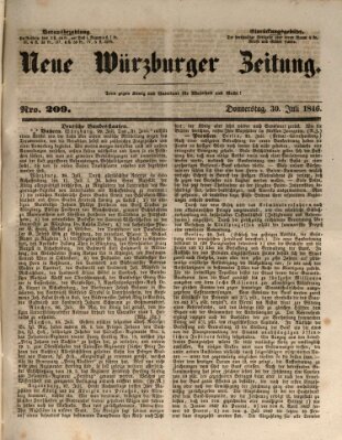 Neue Würzburger Zeitung Donnerstag 30. Juli 1846