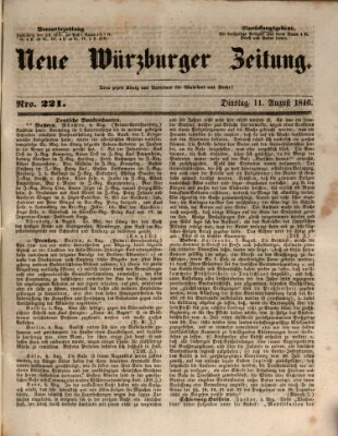 Neue Würzburger Zeitung Dienstag 11. August 1846