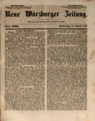 Neue Würzburger Zeitung Donnerstag 13. August 1846