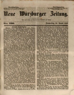 Neue Würzburger Zeitung Donnerstag 20. August 1846