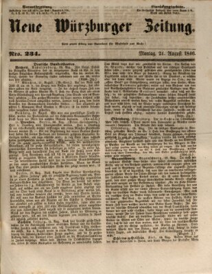 Neue Würzburger Zeitung Montag 24. August 1846