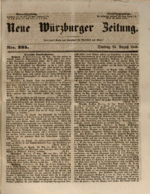 Neue Würzburger Zeitung Dienstag 25. August 1846