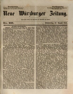 Neue Würzburger Zeitung Donnerstag 27. August 1846