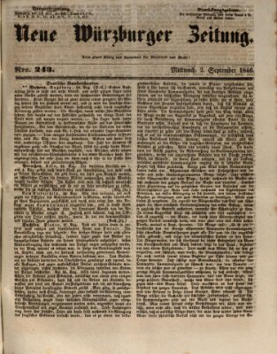 Neue Würzburger Zeitung Mittwoch 2. September 1846