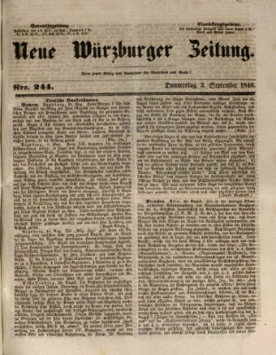 Neue Würzburger Zeitung Donnerstag 3. September 1846