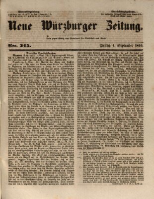 Neue Würzburger Zeitung Freitag 4. September 1846