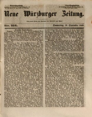 Neue Würzburger Zeitung Donnerstag 10. September 1846