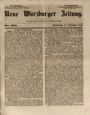 Neue Würzburger Zeitung Donnerstag 17. September 1846