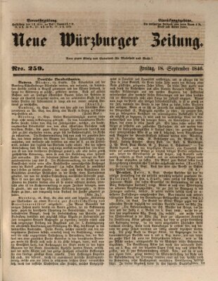 Neue Würzburger Zeitung Freitag 18. September 1846