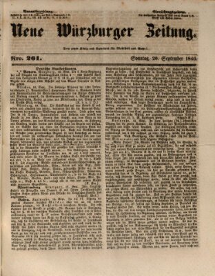 Neue Würzburger Zeitung Sonntag 20. September 1846