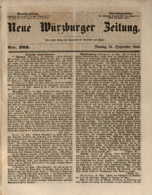 Neue Würzburger Zeitung Montag 21. September 1846