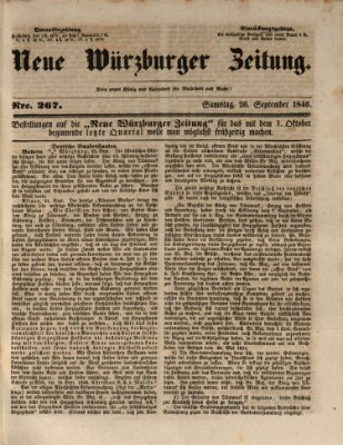 Neue Würzburger Zeitung Samstag 26. September 1846