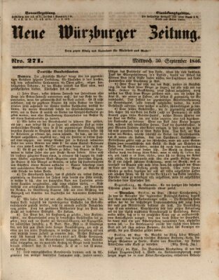 Neue Würzburger Zeitung Mittwoch 30. September 1846