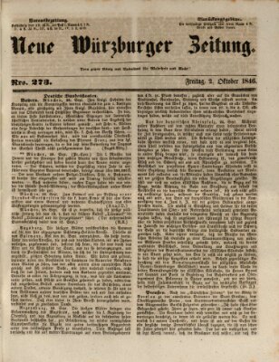 Neue Würzburger Zeitung Freitag 2. Oktober 1846