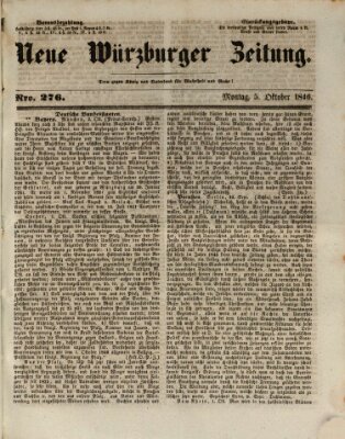 Neue Würzburger Zeitung Montag 5. Oktober 1846