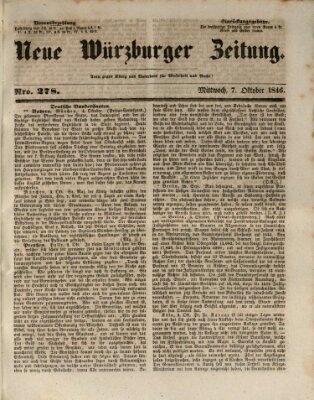 Neue Würzburger Zeitung Mittwoch 7. Oktober 1846