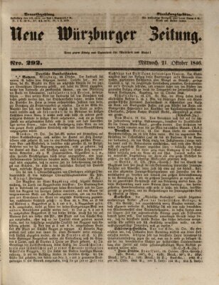 Neue Würzburger Zeitung Mittwoch 21. Oktober 1846