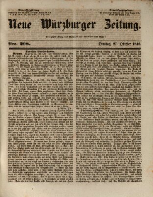 Neue Würzburger Zeitung Dienstag 27. Oktober 1846