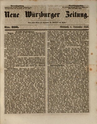 Neue Würzburger Zeitung Mittwoch 4. November 1846