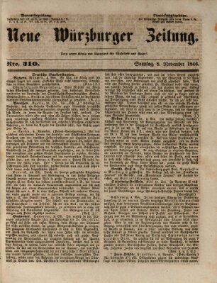 Neue Würzburger Zeitung Sonntag 8. November 1846