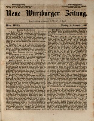 Neue Würzburger Zeitung Montag 9. November 1846