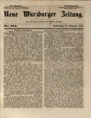 Neue Würzburger Zeitung Donnerstag 12. November 1846