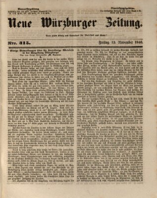 Neue Würzburger Zeitung Freitag 13. November 1846