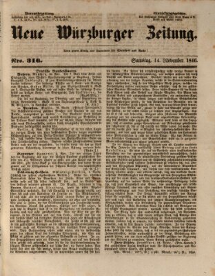 Neue Würzburger Zeitung Samstag 14. November 1846