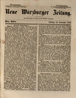 Neue Würzburger Zeitung Montag 16. November 1846